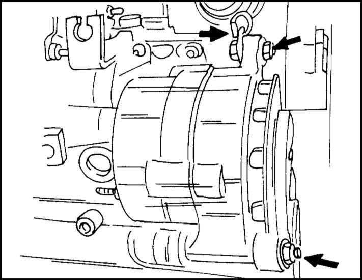 Проверка состояния, регулировка натяжения и замена приводного ремня (только для двигателей с регулировкой натяжения) опель фронтера