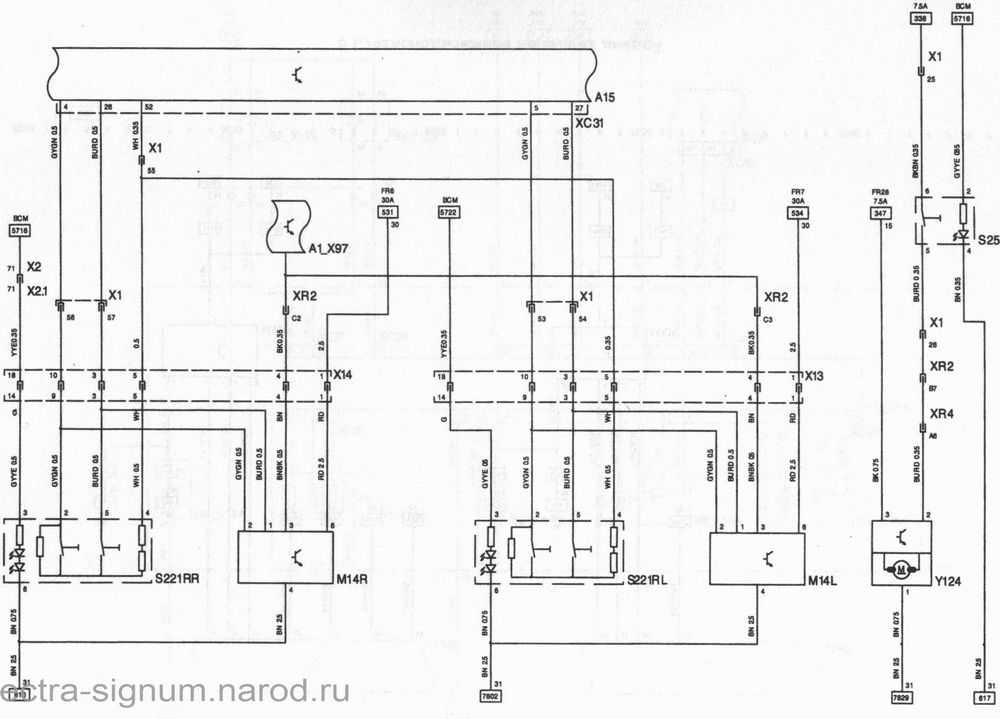 Схемы электрооборудования опель вектра б 95-01